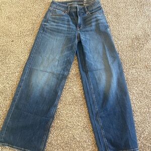 American Eagle Light and Dark Blue Two-Tone Denim Jeans